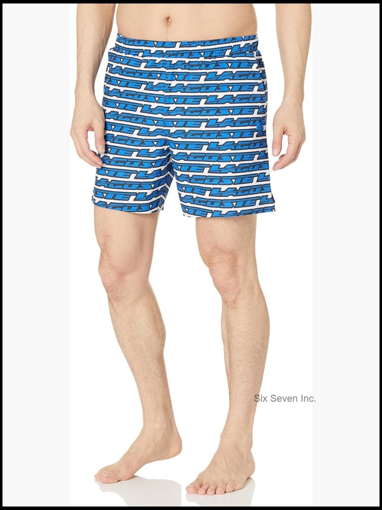 Two-Tone Print Swim Trunks With Adjustable Drawstring